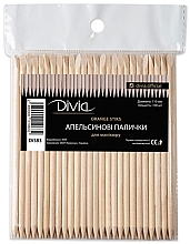 Orange Wood Sticks Set, 11 cm, 100 pcs - Divia Di583 — photo N1