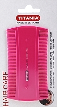 Fragrances, Perfumes, Cosmetics Double-Sided Comb, 10 cm, pink - Titania Universal Comb