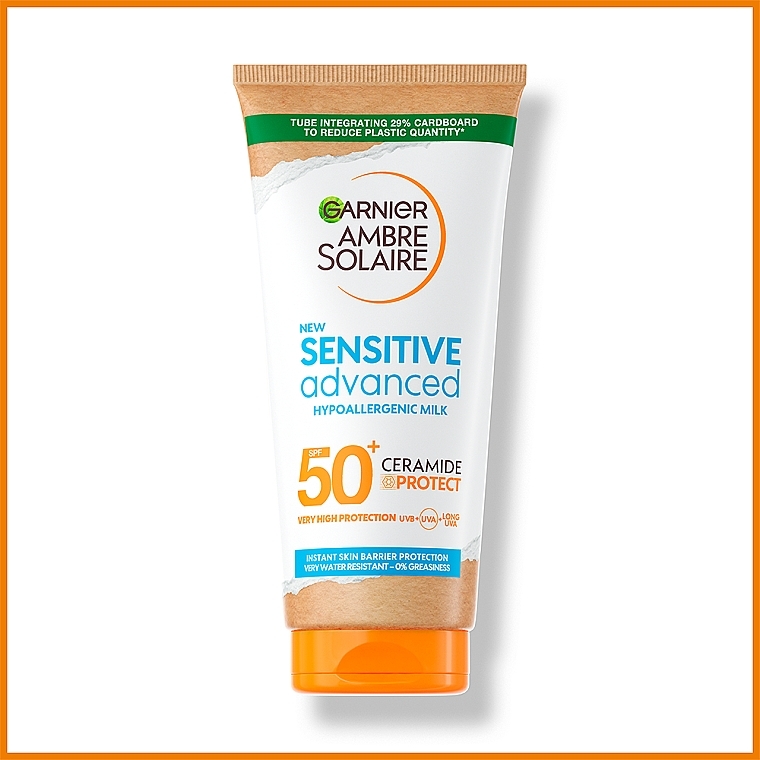 Sunscreen Body Milk for Sensitive Skin - Garnier Ambre Solaire Sensitive Advanced SPF 50+ — photo N2