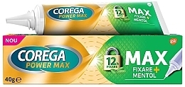 Denture Cream, super strong, menthol flavor - Corega Power Max Denture Fixing Cream + Mentol — photo N1