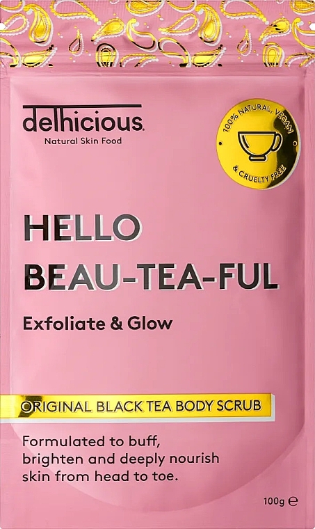 Caffeine & Antioxidant Body Scrub - Delhicious Hello Beau-tea-ful Black Tea Body Scrub — photo N1