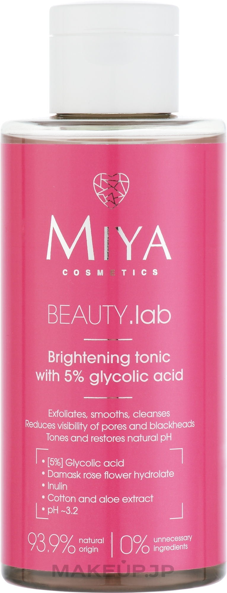 Brightening Hyaluronic Acid 5% Face Tonic - Miya Cosmetics Beauty Lab Tonic — photo 150 ml