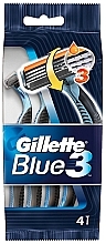 Fragrances, Perfumes, Cosmetics Disposable Shaving Razor Set, 4 pcs - Gillette Blue 3