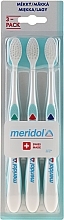 Toothbrush, soft, 3pcs, green + red + blue - Meridol Gum Protection Soft Toothbrush — photo N1