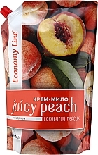 Fragrances, Perfumes, Cosmetics Liquid Glycerin Cream Soap "Juicy Peach" - Economy Line Juicy Peach Cream Soap