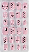 Cat False Nails for Kids, pink, 961 - Deni Carte Magic Miss Tips — photo N2