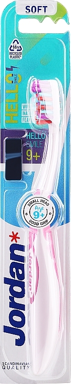 Hello Smile baby toothbrush, soft, light pink - Jordan Hello Smile Soft — photo N1