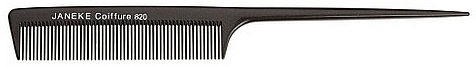 Comb, black - Janeke Polycarbonate Toupierkamm 820, Titanium — photo N1