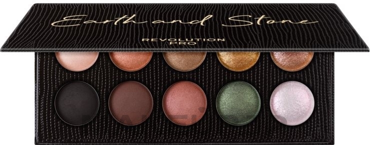 Eyeshadow Palette, 10 Shades - Makeup Revolution Pro Colour Focus Palette — photo Earth And Stone