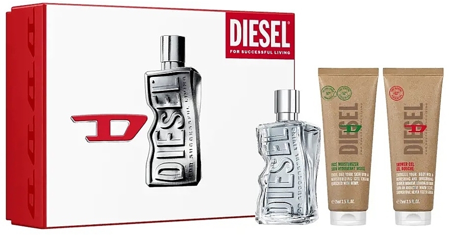 Diesel D By Diesel - Set (edt/100 ml + sh/gel/75 ml + f/cr/75 ml) — photo N1