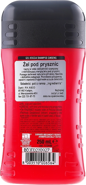 Shampoo-Shower Gel with Ginseng Extract - Intesa Classic Black Shower Shampoo Gel Revitalizing — photo N2
