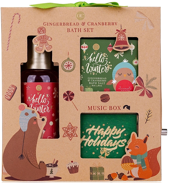 Set - Accentra Hello Winter Gingerbread & Cranberry Bath Set — photo N1