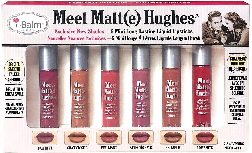 Liquid Matte Lipstick Set, 6 pcs - theBalm Meet Matte Hughes Set Mini Kit Vol. 2 — photo N1