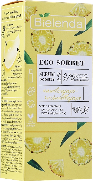 Acid Face Booster Serum - Bielenda Eco Sorbet Pineapple Acids Aha 3,5% Witamina C Face Serum — photo N3