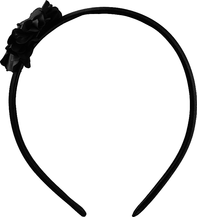 Decorative Hair Hoop, FA-5706, black with flower - Donegal — photo N1