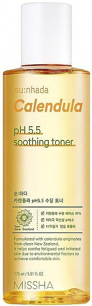 Soothing Face Toner "Calendula" for Sensitive Skin - Missha Su:Nhada Calendula pH 5.5 Soothing Toner — photo N1