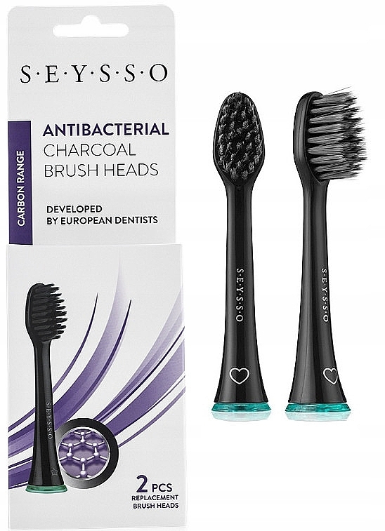 Toothbrush Head, 2 pcs - Seysso Carbon Antibacterial — photo N1