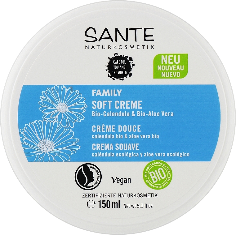 Universal Moisturising Cream - Sante Family Soft Cream Calendula & Aloe Vera — photo N1