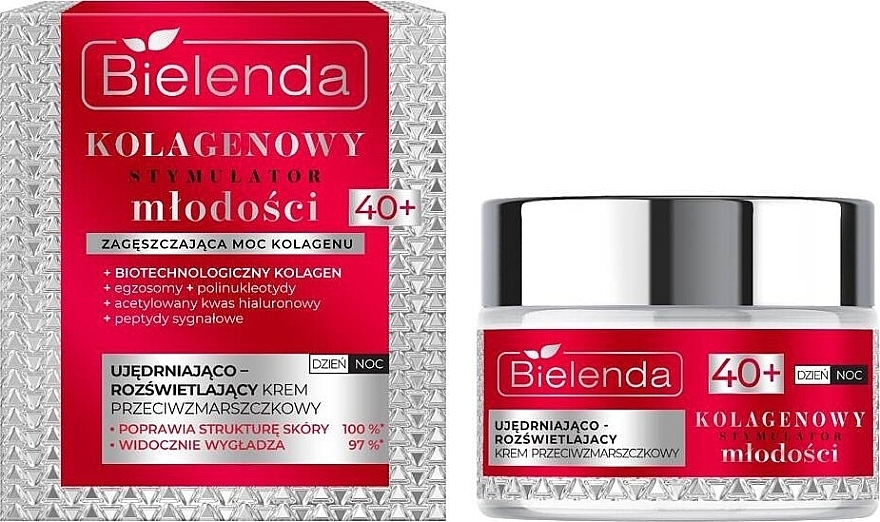 Firming & Brightening Anti-Wrinkle Cream - Bielenda Collagen Youth Stimulator Cream 40+	 — photo N1