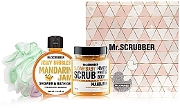 Set - Mr.Scrubber "Mandarin" (body/scr/300 g + sh/gel/275 ml + sh/sponge) — photo N1