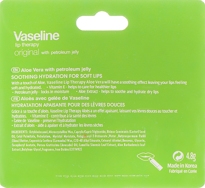 Lip Balm - Vaseline Aloe Vera — photo N4