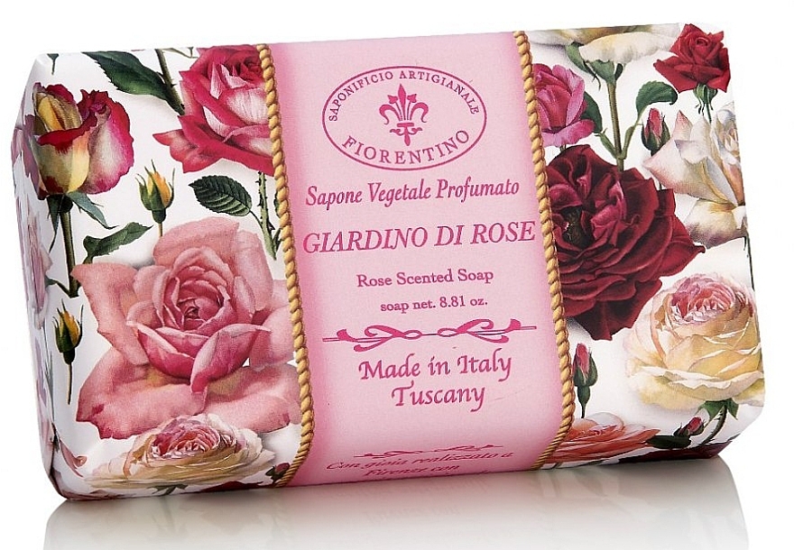 Natural Soap "Rose Garden" - Saponificio Artigianale Fiorentino Rose Garden Scented Soap — photo N1