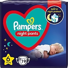 Fragrances, Perfumes, Cosmetics Night Diaper Pants 6 (15 + kg), 19 pcs - Pampers