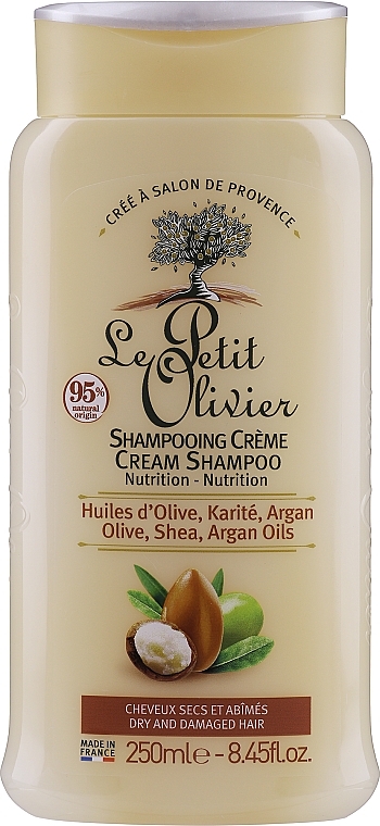 Dry and Damaged Hair Shampoo - Le Petit Olivier Olive Karite Argan Shampoo — photo N1