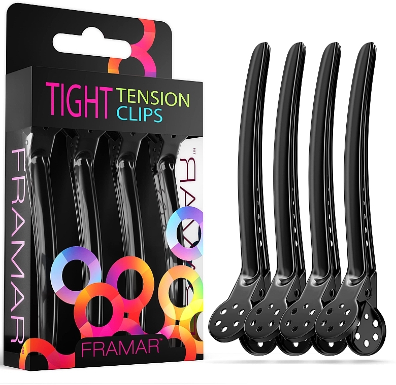 Thick Metal Claw Clips, black - Framar Tight Tension Clips — photo N3