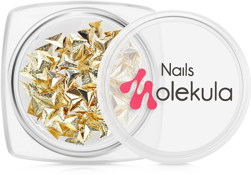 Metal Nail Crystals, gold triangle - Nails Molekula — photo N3