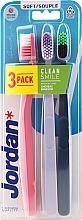 Fragrances, Perfumes, Cosmetics Soft Toothbrush, pink, lilac, dark blue - Jordan Clean Smile Soft