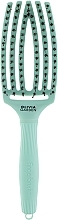 Combined Hair Brush, green - Olivia Garden Fingerbrush Combo Nineties Fizzy Mint — photo N1