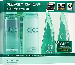 Fragrances, Perfumes, Cosmetics Set - Holika Holika Aloe Moisture Set (f/toner 200 ml + f/emulsion 200 ml + f/mask 23 ml + f/gel 2 x 55 ml)