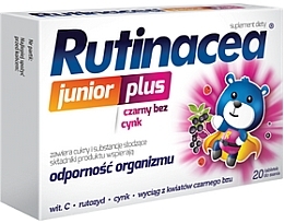 Dietary Supplement, lozenges - Aflofarm Rutinacea Junior Plus — photo N1