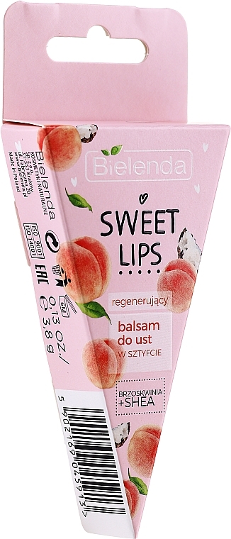 Regenerating Peach & Shea Butter Lip Balm - Bielenda Sweet Lips Regenerating Lip Balm — photo N2