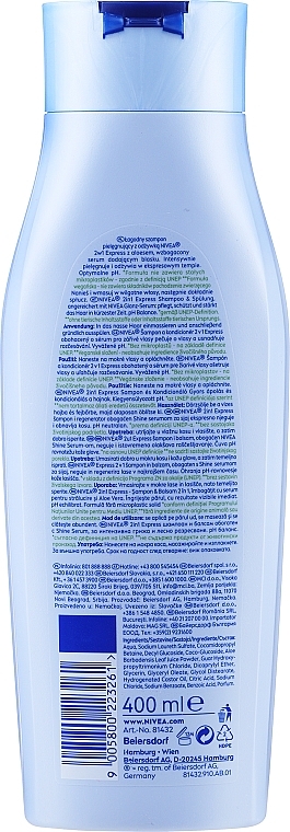 2in1 Hair Shine Shampoo & Conditioner with Aloe Vera - Nivea 2in1 Express Shine Serum Aloe Vera Shampoo & Conditioner — photo N2