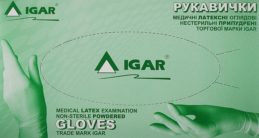 Latex Gloves, powdered, size XS (5-6), 100 pcs, white - Igar — photo N3