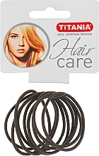 Elastic Hair Ties, 2 mm, 9 pcs, grey - Titania — photo N1