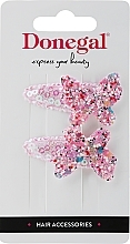 Fragrances, Perfumes, Cosmetics Hair Clips, 2 pcs, pink butterflies with sequins - Donegal