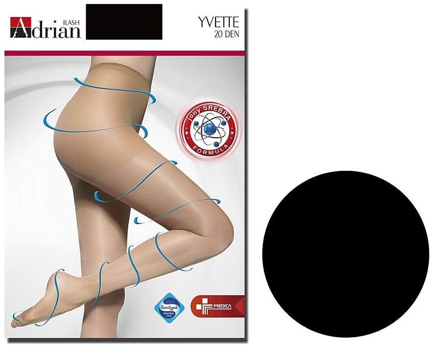 Women's Tights "Yvette" -20 Den, Nero - Adrian — photo N1