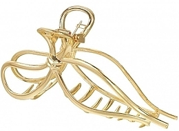 Hair Clip SP328, metal bow buckle, XL, gold - Ecarla — photo N1