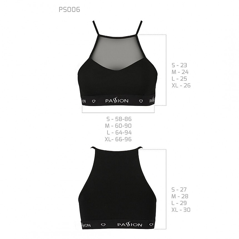 Sports Top with Transparent Insert, black - Passion — photo N3
