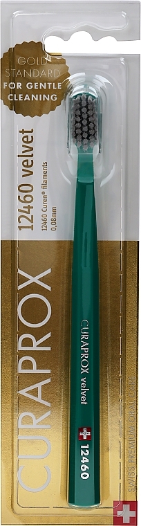 Toothbrush 'Velvet CS 12460', green and grey - Curaprox — photo N1