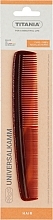 Men Pocket Hair Comb, 17,5cm - Titania Havannah — photo N1