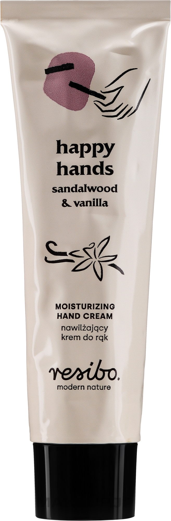 Moisturizing Sandalwood & Vanilla Hand Cream - Resibo Happy Hands Moisturizing Hand Cream Sandalwood & Vanilla — photo 50 ml