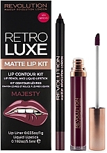 Fragrances, Perfumes, Cosmetics Set - Makeup Revolution Retro Luxe Matte (lip/liner/1g + lipstick/5,5ml)