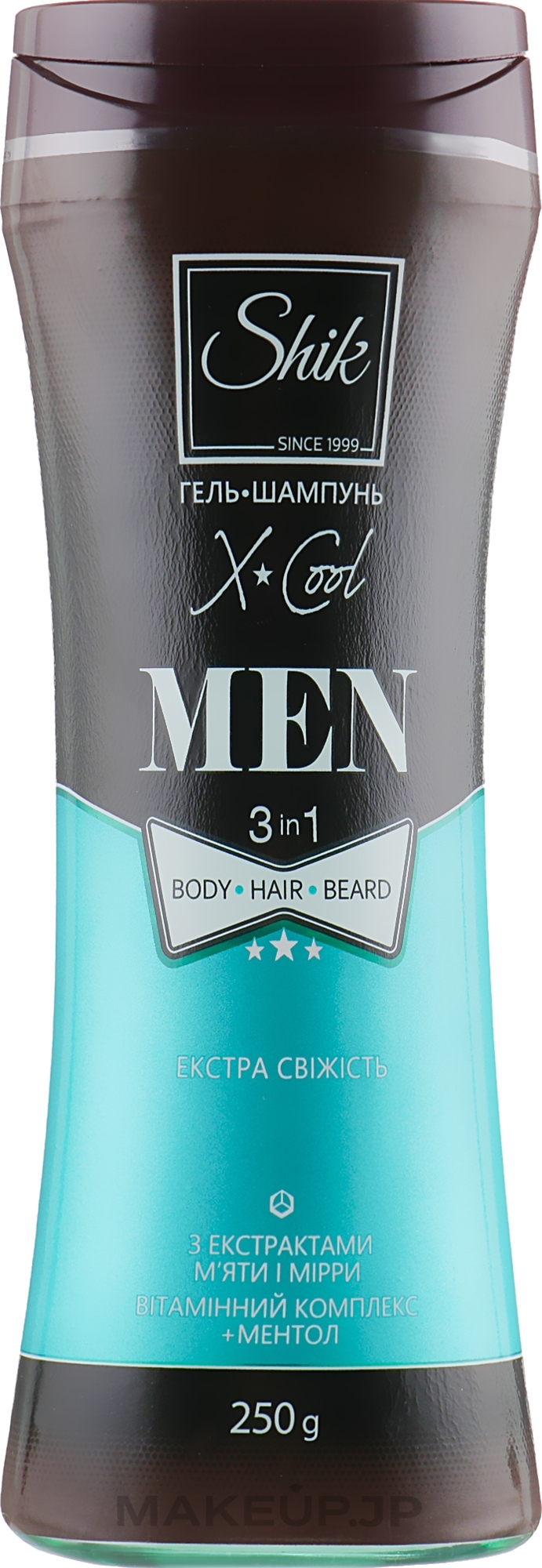 Shower Gel & Shampoo with Mint, Myrrh & Menthol Extracts - Shik Men X-Cool — photo 250 g