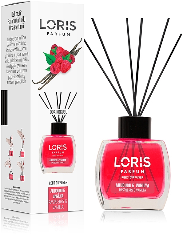 Raspberry & Vanilla Reed Diffuser - Loris Parfum Reed Diffuser — photo N1