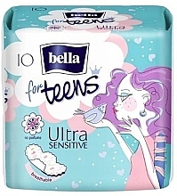 Fragrances, Perfumes, Cosmetics Teens Sanitary Pads Sensitive Extra Soft, 10 pcs - Bella