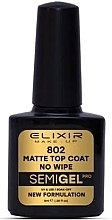 Fragrances, Perfumes, Cosmetics Matte Top Coat - Elixir Semi Gel Pro Matte Top Coat No Wipe